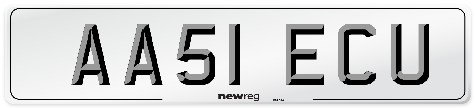 AA51 ECU Number Plate from New Reg